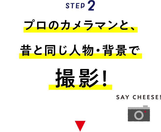 STEP2 プロのカメラマンと、昔と同じ人物・背景で撮影！
